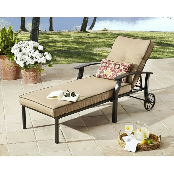 Better Homes Gardens Carter Hills Steel Cushioned Chaise Lounge Tan Com Better Homes Gardens Carter Hills, Big Lots Chaise Lounge Chairs