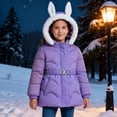 thumbnail image 2 of KAUOD Girls Winter Padded Puffer Coats Cute Bunny Hood Waterproof down Jackets Kids Quilted Insulated Windproof Outwear, 2 of 9
