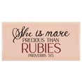 thumbnail image 2 of She Is More Precious Than Rubies Distressed 6 x 3 Ceramic Tabletop Easel Sign, 2 of 3