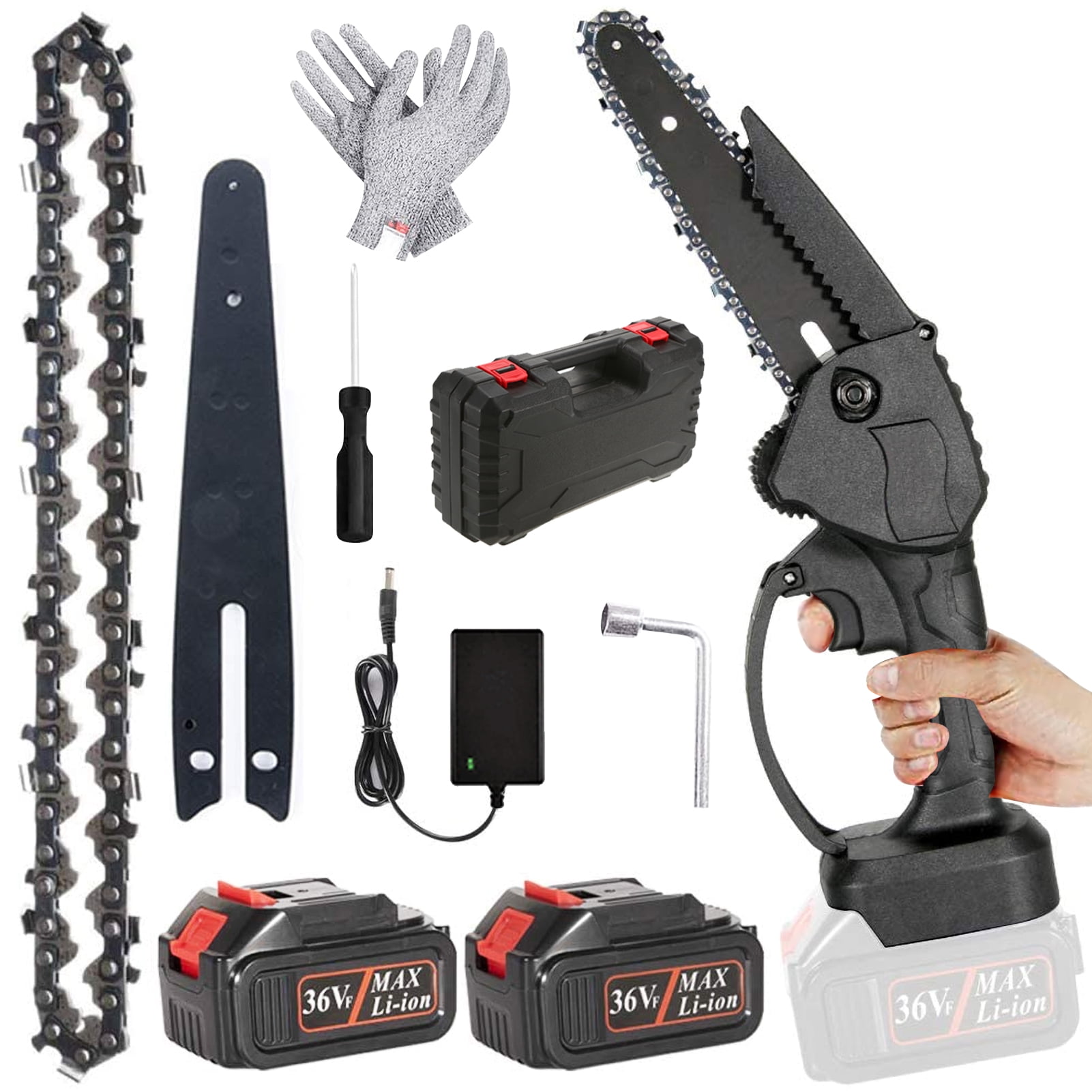 Mini Chainsaw 6 inch Small Electric Chainsaw Cordless Battery Chainsaw