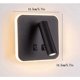 thumbnail image 2 of Bedside Lamp LED Wall Lamp Indoor Hotel Wall Lights Bedside Corridor Wall Lamp with Switch Black 3W, 2 of 5