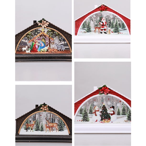 Casa De Nieve De Navidad Adorno De Navidad Decoración De Navidad Casa De Navidad Pesebre Decoración De La Casa De Nieve Luz De La Noche Accesorios De Muebles Para El Hogar Adorno ANGGREK Descripción de la referencia