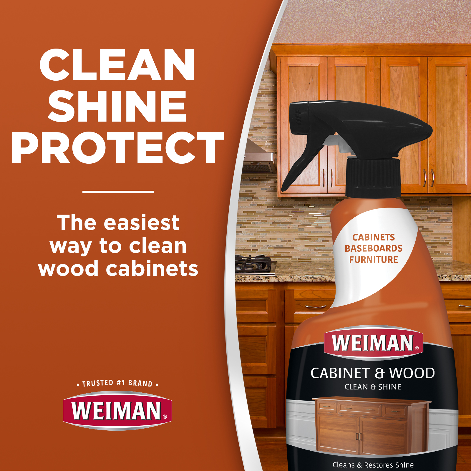 Weiman Liquid Wood Cleaner & Polish, Almond Scent, 16 Fluid Ounce, 2 Count w/ Microfiber Towel - image 3 of 8