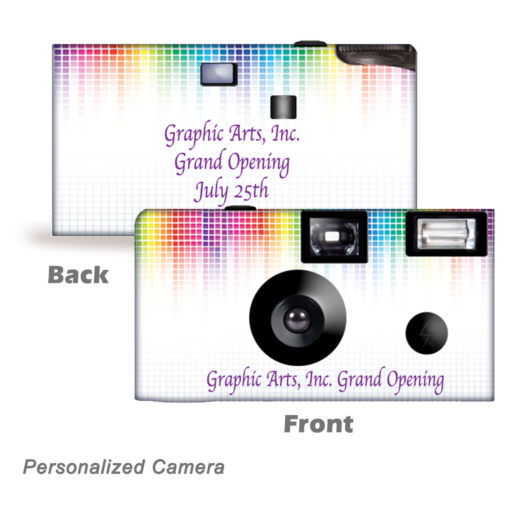 10 Pack Personalized Electronic Rainbow Disposable Cameras Free