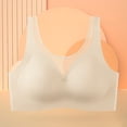thumbnail image 6 of Gymayou Women Thin Breathable Seamless Wireless Bra V Mesh Beauty Back Fixed Molded Cup Vest Style Lingerie Sleep Bras Beige L, 6 of 9