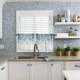 thumbnail image 6 of Spring Summer Curtain Valance and Tier Curtain Set 3PCS Rod Pocket Watercolor Spring Plant Eucalyptus Leaves Blue Valances for Windows Kitchen Cafe Valance Curtains 24 Inch Length Tier Valance, 6 of 6