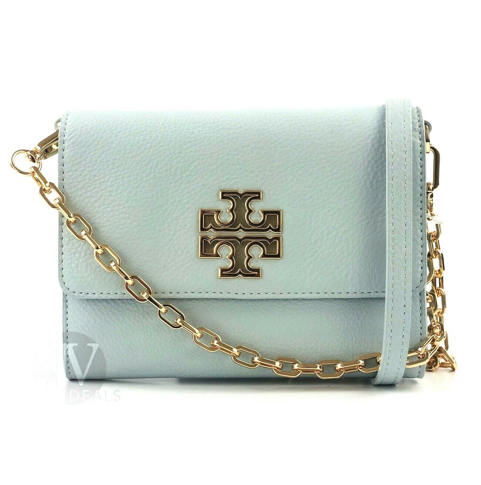 Tory Burch Tory Burch (48292) Blue Seltzer Britten Chain Wallet Crossbody Bag