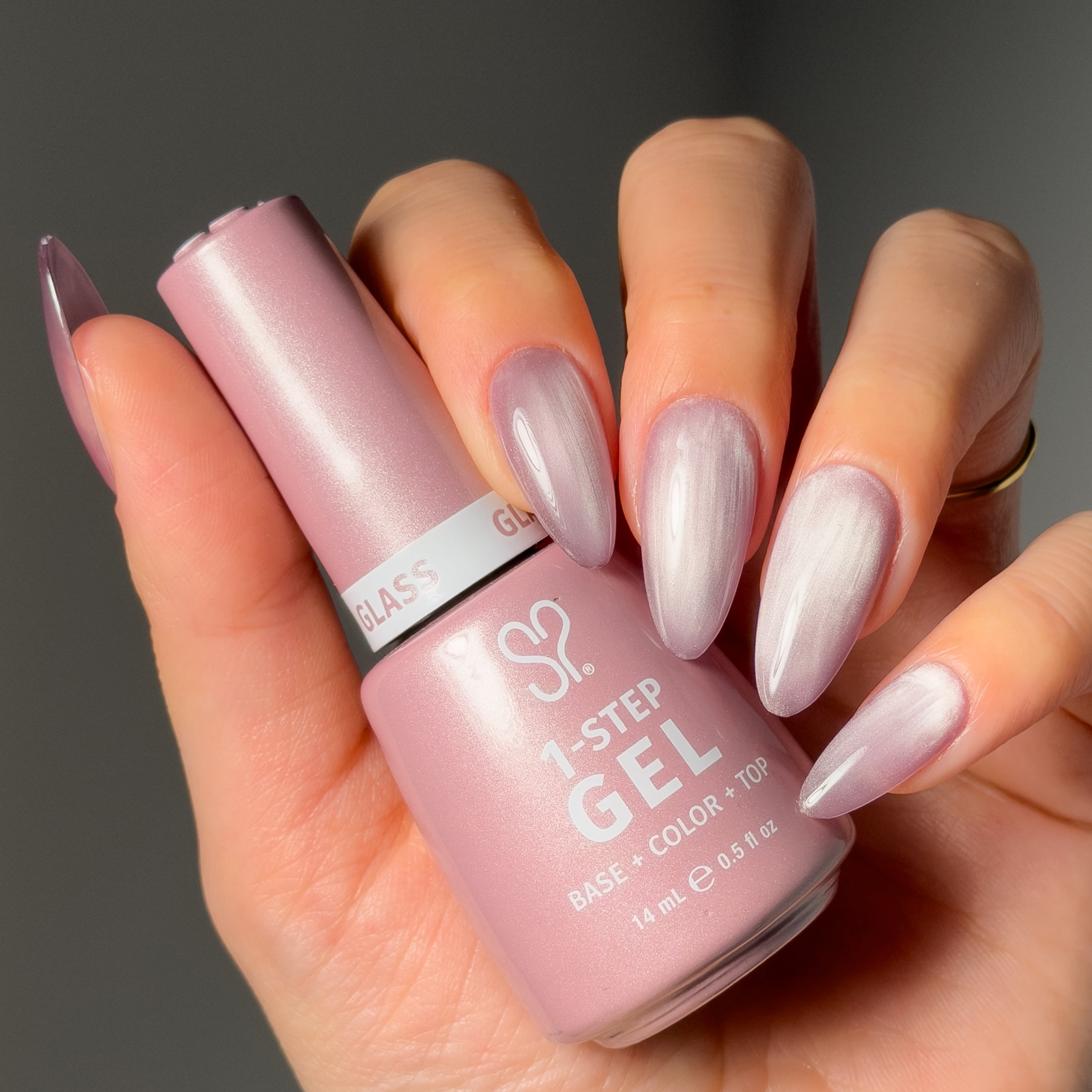 Salon Perfect Glass One Step Gel + Magnet Tool, Nude Nail Polish, 0.5 fl oz