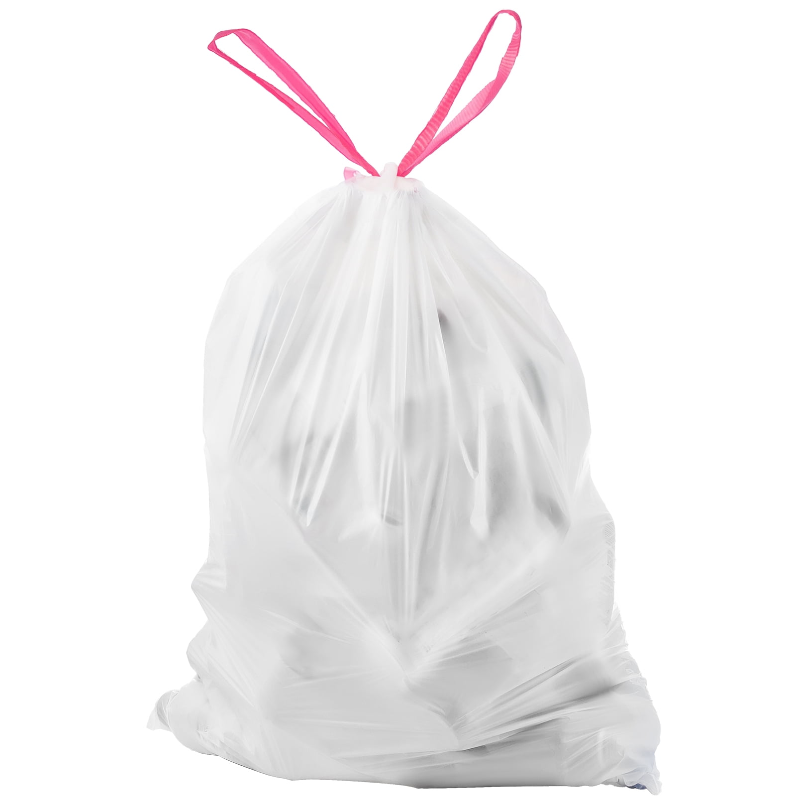 KFFKFF Drawstring Trash Bags, 13 Gallon 110 Count Tall Kitchen Bags, Thick Fresh Scent Garbage Bags, Recyclable Bin Bags with Drawstrings, for Home Kitchen, Office, RV, and Camping (White)