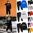 thumbnail image 7 of Boy Tracksuit Size 8-10 Long Sleeve Letter Print Brooklyn 2 Pieces Sweatsuit Clothing Sets for Kids,Grey,11-12 Years, 7 of 7