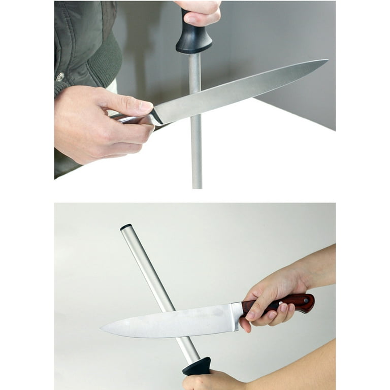 MITSUMOTO SAKARI Honing Steels, 10 inch Knife Sharpening Steel (ABS Handle  & Powerful Magnet) 