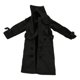 thumbnail image 2 of 1/12 de ropa para muñecas a escala: gabardina cruzada, atuendo realista para acción. Negro, 2 of 7