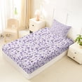 thumbnail image 4 of Erosebridal Purple Flower Twin Sheet Sets for Girls, Chic Floral Bedding, 3 Pieces, 1 Flat Sheet 1 Fitted Sheet and 1 Pillowcase, 4 of 5