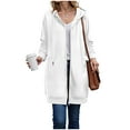 thumbnail image 7 of UngA Long Fleece Hoodies for Women Oversized Fleece Long Sleeve Sweatshirts Casual Fall Jacket Coat with Pocket Women's Zip Up Hoodies (White,M), 7 of 7