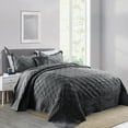 thumbnail image 4 of Home Soft Things 4 Piece Supersoft Microplush Bedspread Set - Steel Grey - Oversized Queen (110" x 120"), 4 of 8
