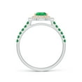 thumbnail image 2 of ANGARA Natural Pear-Shaped Emerald Two Tone Ring with Double Halo in 14K White & Rose Gold for Women (Size-7x5mm) | May Birthstone, Anniversary, Jewelry Gift for Women | Natural Emerald Ring, 2 of 9
