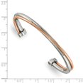 thumbnail image 2 of 4mm Stainless Steel Polished Rose Ip Plated Twisted Cuff Stackable Bangle Bracelet Cuff Bracelet for Women, 2 of 2
