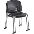 thumbnail image 2 of Safco Vy Straight Leg Stacking Chair with Caster in Black (Set of 2), 2 of 2
