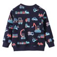 thumbnail image 2 of HWJAD Boy's Lightweight Sweatshirt Toddler Boys Cotton Long Sleeve Pullover Tops Kids Fall Winter Crewneck Shirt-Truck Vehicle, 2 of 7