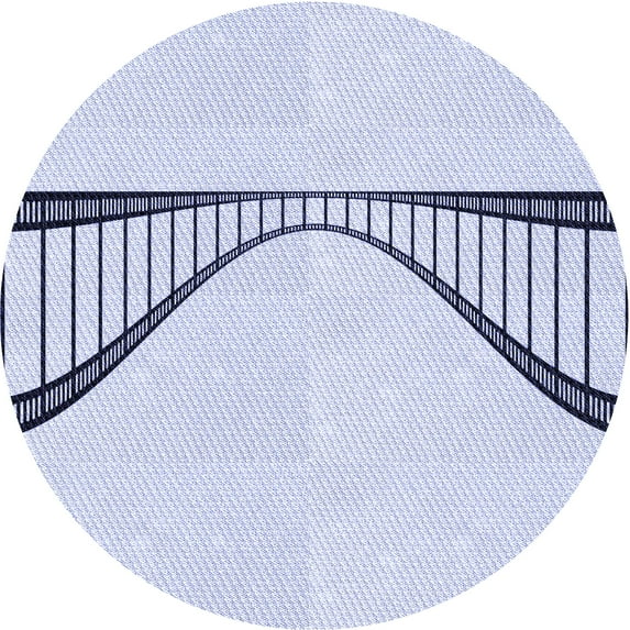 Ahgly Company Machine Washable Indoor Round Transitional Lavender Blue Area Rugs, 3' Round