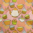 thumbnail image 1 of oneOone Cotton Poplin Peach2 Fabric Tea Party Kettle Craft Projects Decor Fabric Printed By The Yard 42 Inch Wide, 1 of 5