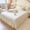 Beige, variant on Lace Bed Sheet for Queen/King Bed - 17in. Drop, Easy Fit Ruffle Bedskirt Wrap Around Bed Skirt, Anti Wrinkle & Fade Resistant