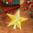 thumbnail image 6 of Cinvoph Glittered Sequin Christmas Star Tree Topper Christmas Decorative Holiday Treetop Shatterproof Star Ornament for Holiday Christmas Tree Decoration 5.7" Gold, 6 of 6