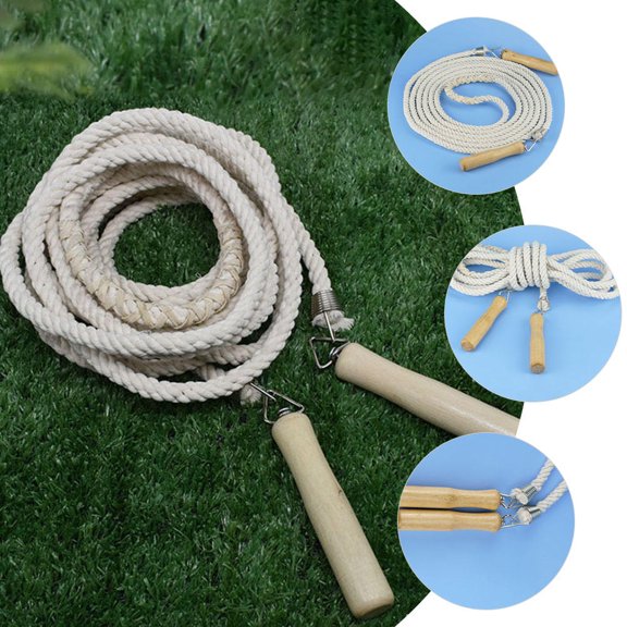 FOMIYES Long Jump Rope Made from Durable Cotton Linen for Group Fitness and Team Game Training