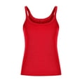 thumbnail image 6 of Fanxing Red Womens Boat Neck Camisole Xs Spaghetti Strap Tank Tops Summer Basic Crop Tops （Women's Petite XS-2XL), 6 of 7