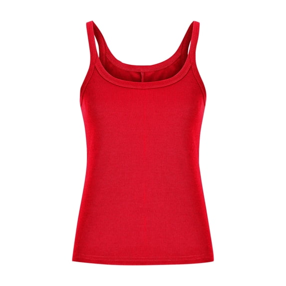 Womens Tank Tops- Ribbed Tank Tops for Women 2026 Spaghetti Strap Scoop Neck Slim Fitted Basic Sleeveless Casual Workout Cami Shirts