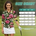 thumbnail image 7 of Uorisanigo Leopard-Print Flower Womens 3/4 Sleeve Golf Shirts Fashionable Relaxed Quick Dry Athletic Polo Shirts Comfortable Polyester Spandex Fabric Tennis Tops with Zipper Size S, 7 of 7