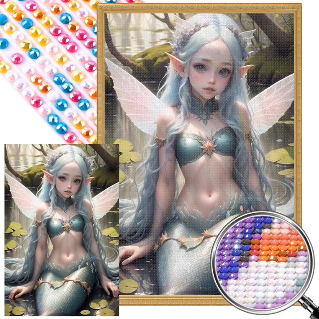 Kit AB 5D DIY Taladro Elfo Sirena Niña 45x65cm
