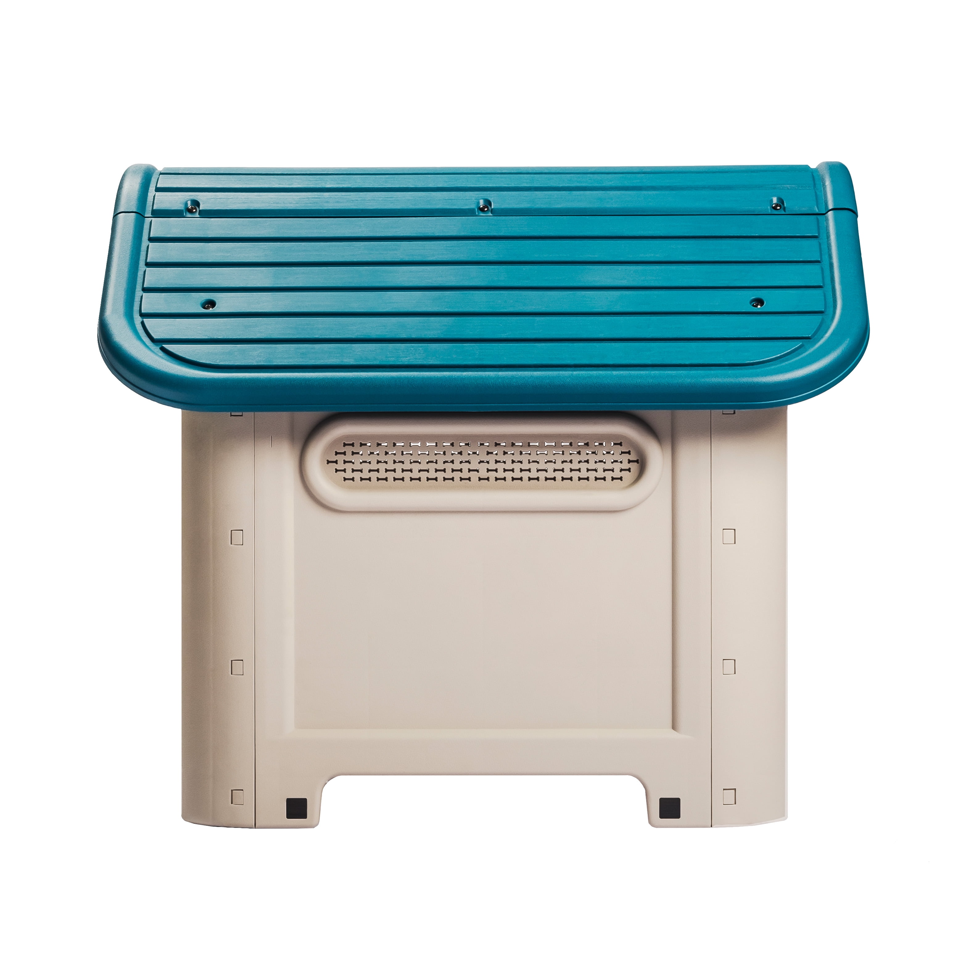MQ Dog House with Bowl with Removable Floor and Hardware Included, Turquoise, Small and Medium Breeds