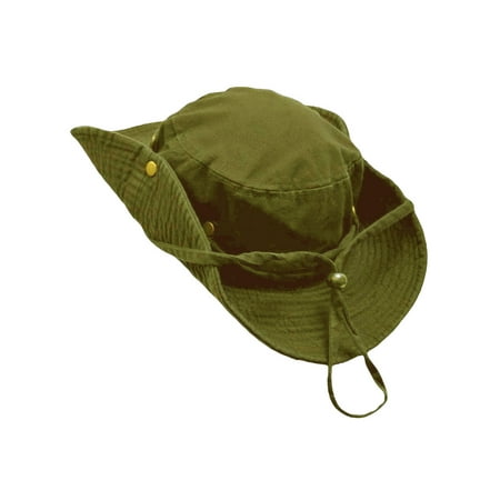 - Safari Style Cotton Hat With Chin Cord & Side Snaps