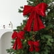 thumbnail image 1 of Adorno de terciopelo con forma de lazo para árbol de Navidad, ideal para escaparates, centros comerciales y decoración de paredes. 1 unidad. 30 x 28 cm (largo Rkxzt, 1 of 9