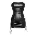 thumbnail image 2 of Hot Sexy Leather Strapless Bodycon Mini Dress for Parties Nightlife Clubbing Elegant Slim Fit Outfits, 2 of 2