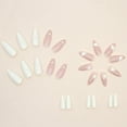 thumbnail image 3 of Almond Shaped Press on Nails Medium French Acrylic Fake Press Ons Nails with Simple Heart Design Glue on Glossy Full Cover Artificial False Stick on Nail for Girls Women Daily Wear 24PCS French with, 3 of 4