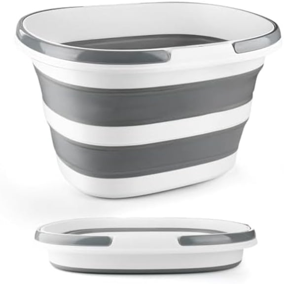 2 Pack Collapsible Mop Bucket with Handle for Cleaning, 16L Silicone Square Mopping Bucket for Windows Cleaning or Car Washing, Cleaning Supplies Organizer Plastic Bucket for Storage