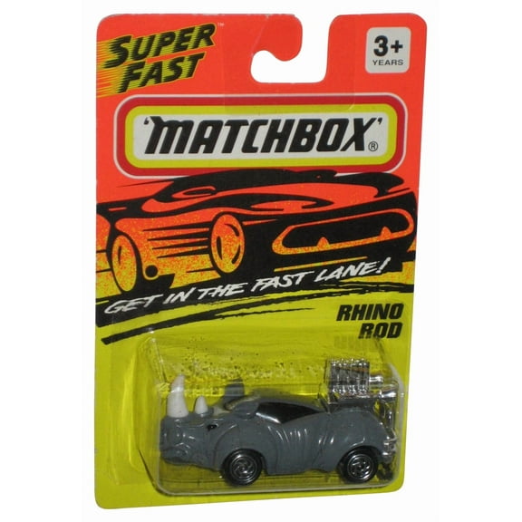 Matchbox Get In The Super Fast Lane (1994) Gray Rhino Rod Toy Car #53