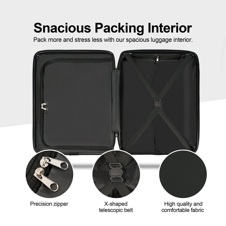 Ginza Travel 3-Piece Lightweight ABS Hardshell Suitcases with