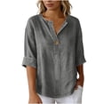 thumbnail image 5 of LWITHSZG Half Sleeve Tops for Women Plus Size Loose Fit Short Sleeve Plain T Shirts Business Casual ​Work Blouses Summer Vacation Outfits S-5XL, 5 of 7