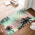 thumbnail image 2 of Salouo Tropical Summer Palm Pattern Outdoor Indoor Sturdy Doormats 16’’×24’’, Anti Fatigue Soft Flannel Thick Door Mat,Non-Slip Rectangle Rug Cushion, 2 of 7