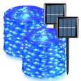 thumbnail image 1 of Guirnalda de luces solares QITONG, paquete de 2, 23 m, azul, resistente al agua, 1 of 8