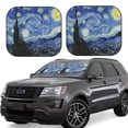 thumbnail image 2 of Picia The Starry Night 2 Piece Car Windshield Sun Shade Foldable | Foldable Sun Shield for Front Window Blocks UV Rays and Keeps Your Vehicle Cool-, 2 of 7