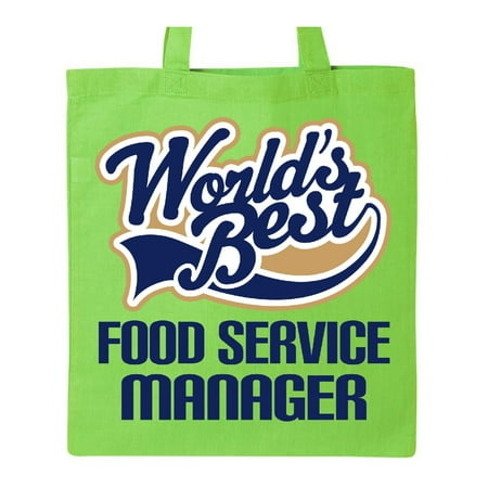 World's Best Food Service Manager Tote Bag Lime Green One (Best Limo In The World)