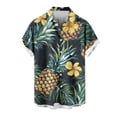 thumbnail image 5 of ZRGHAOYLQ Men Hawaiian Shirts Funny Pineapple 3D Graphic Tees Short Sleeve Button Down Shirts Summer Tropical Shirt Top for Beach Holiday Plus Size Big and Tall Tshirts, 5 of 6