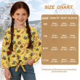 thumbnail image 6 of DISNIMO Bee Candy Print Girls Long Sleeve Tops Kids Lace-up Shirts Casual Crew Neck Blouse Shirts Loose Fit Pullover Top, 6 of 8