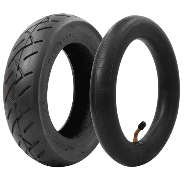 10x2.5 Inch Tire Inner Tube Set 2.50 Pneumatic Tyre Inner Tube 45° Valve for 10inch Electric Scooter,1 *Tire+1* Inner Tube,Black