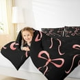 thumbnail image 4 of jejeloiu Chic Bow Knot Bedding Comforter Set,Cute Kawaii Bow Twin Comforter Sets,Black Pink Bedding Set For Girl,Super Cozy Room Decor Reversible,2 Pieces, 4 of 8