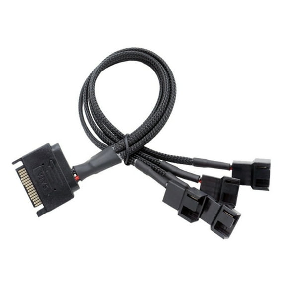SATA To 4Pin PC Fan Power Splitter Cable Braided Sleeve Multiple Cooling Connectors For Computer Case Airflow Optimization